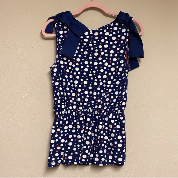 EUC Anthropologie Ric Rac Polka Dot Bow Tank - Picture 4 of 10